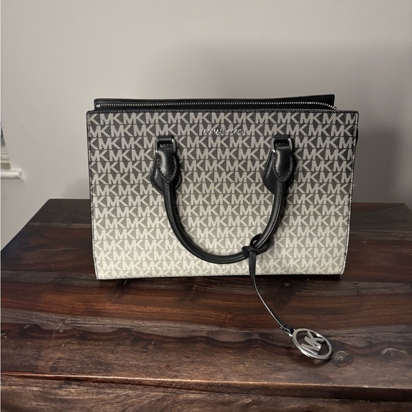 Michael Kors Black and White Signature Satchel